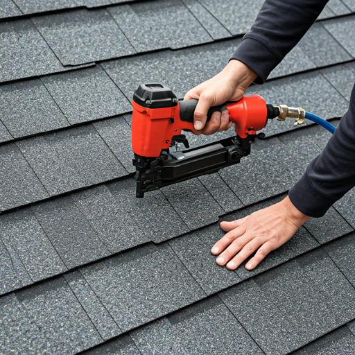 RestorePros roofer installing architectural shingles with precision